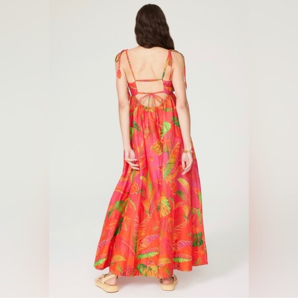 NEW FARM Rio Orange Ombre Forest Maxi Dress Medium Resortwear Strappy Back Vacay - Picture 9 of 9